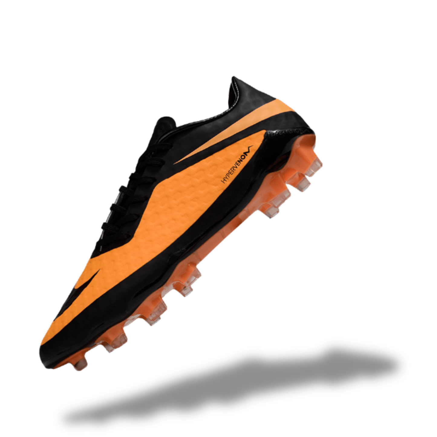 Zapatillas de fútbol para pasto natural Hypervenom naranja y negro – FG